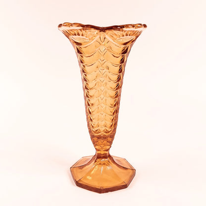Lasinen vintage maljakko 19 cm