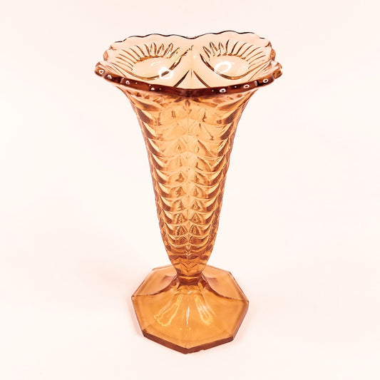 Lasinen vintage maljakko 19 cm