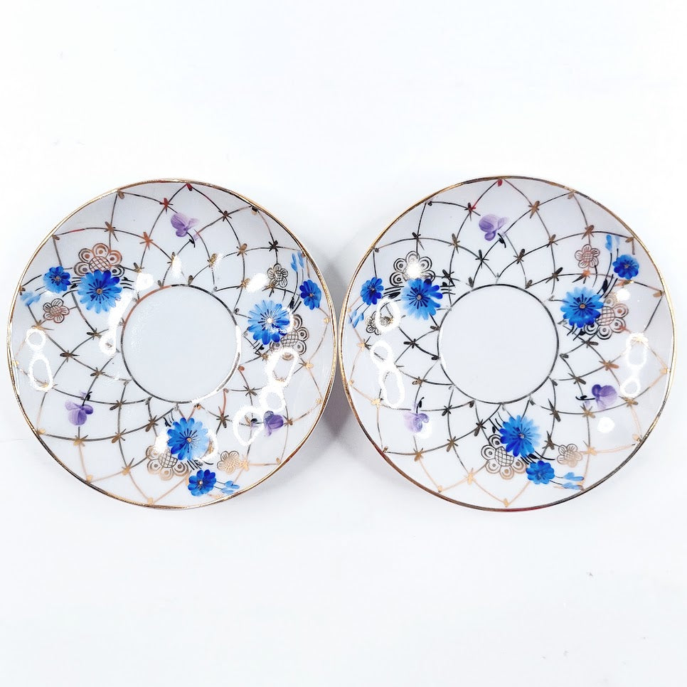 Lomonosov Siniset Kukat kahvikuppisetti 4 osaa