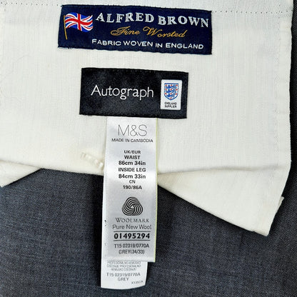 M&S Autograph Alfred Brown puku koko 48 / 34/33"