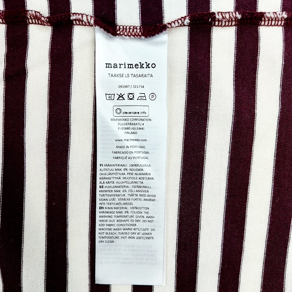 Marimekko Taakse Ls Tasaraita trikoopaita koko S