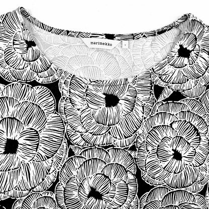 Marimekko Varpu Mustaselja trikoomekko koko S