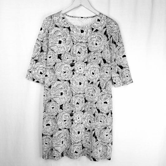 Marimekko Varpu Mustaselja trikoomekko koko S