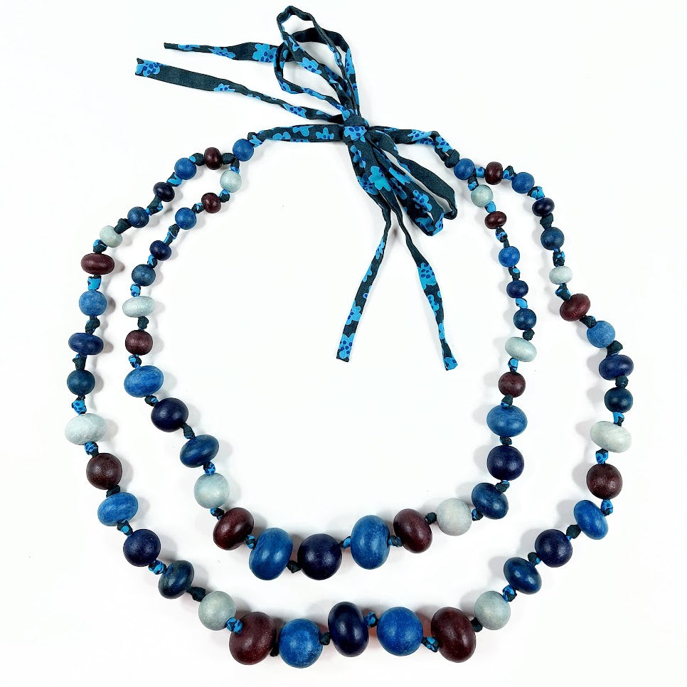 Marimekko puiset tuplahelmet kaulakoru