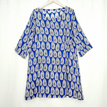 Masai Greek Blue Leaf mekko koko XL