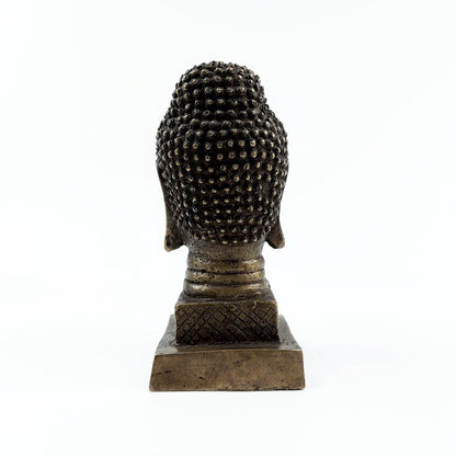 Messinkinen Buddhan pää patsas 16,5 cm