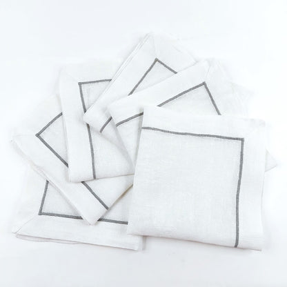 Pellavaiset pöytätabletit / lautasliinat 42x42 cm 6 kpl