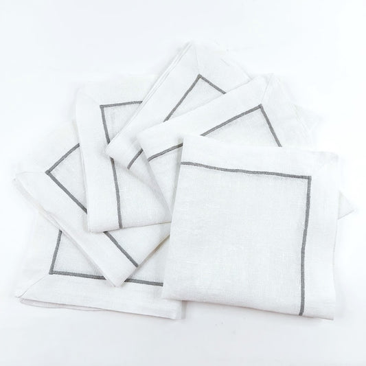 Pellavaiset pöytätabletit / lautasliinat 42x42 cm 6 kpl
