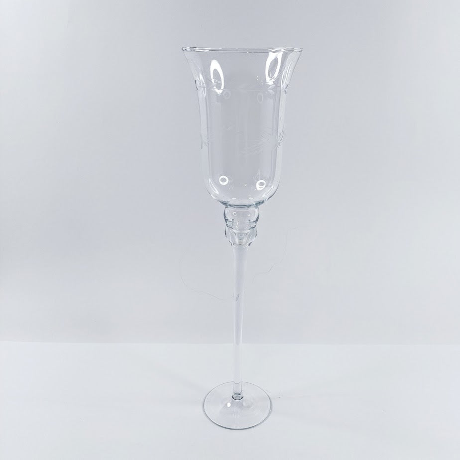 Korkea lasimaljakko / kynttilälyhty