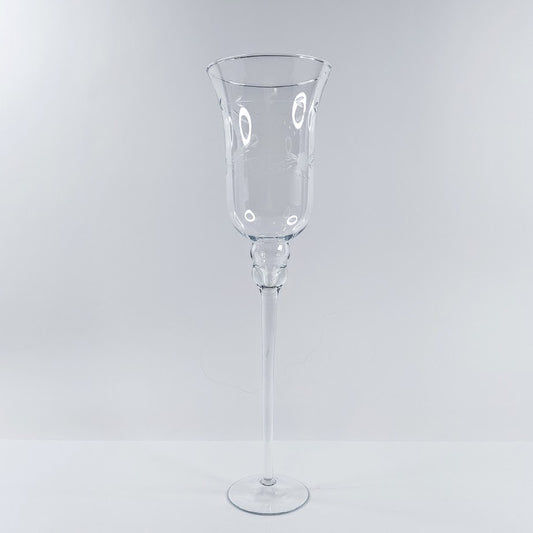 Korkea lasimaljakko / kynttilälyhty