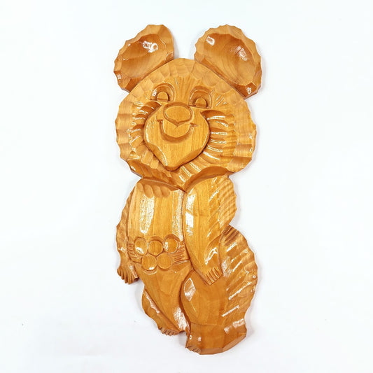 Puinen Miska-karhu seinäkoriste