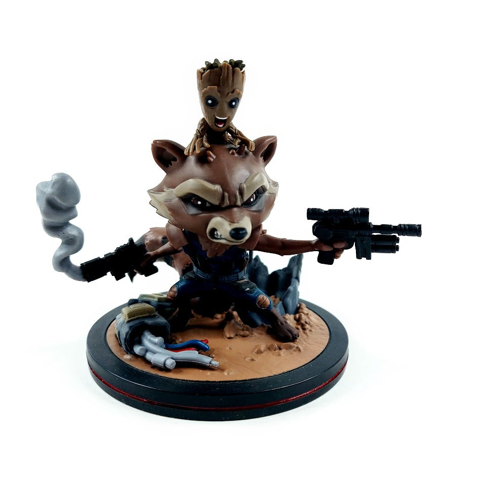 Quantum Mechanix Marvel figuuri Rocket and Groot