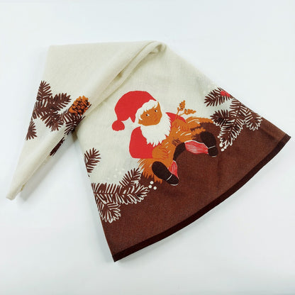 Retro joulupöytäliina / kuusenalusliina 146 cm