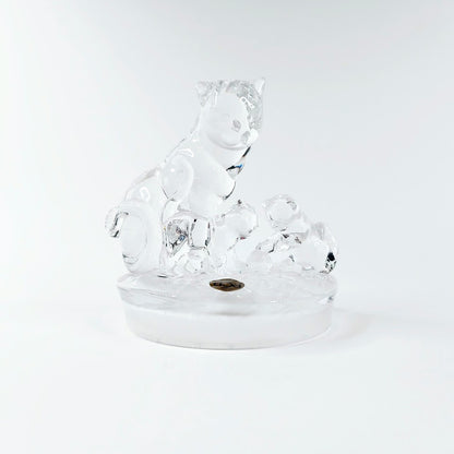 Royal Crystal Rock kissa ja pennut kristallifiguuri