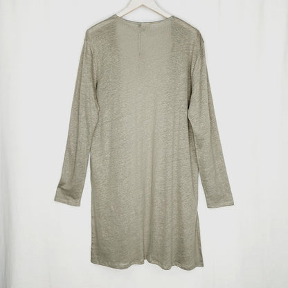 S.T.I Rica Cardigan pitkä pellavaneuletakki koko L