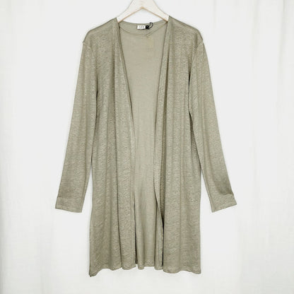 S.T.I Rica Cardigan pitkä pellavaneuletakki koko L