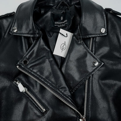 Stradivarius tekonahkainen biker-takki koko XS