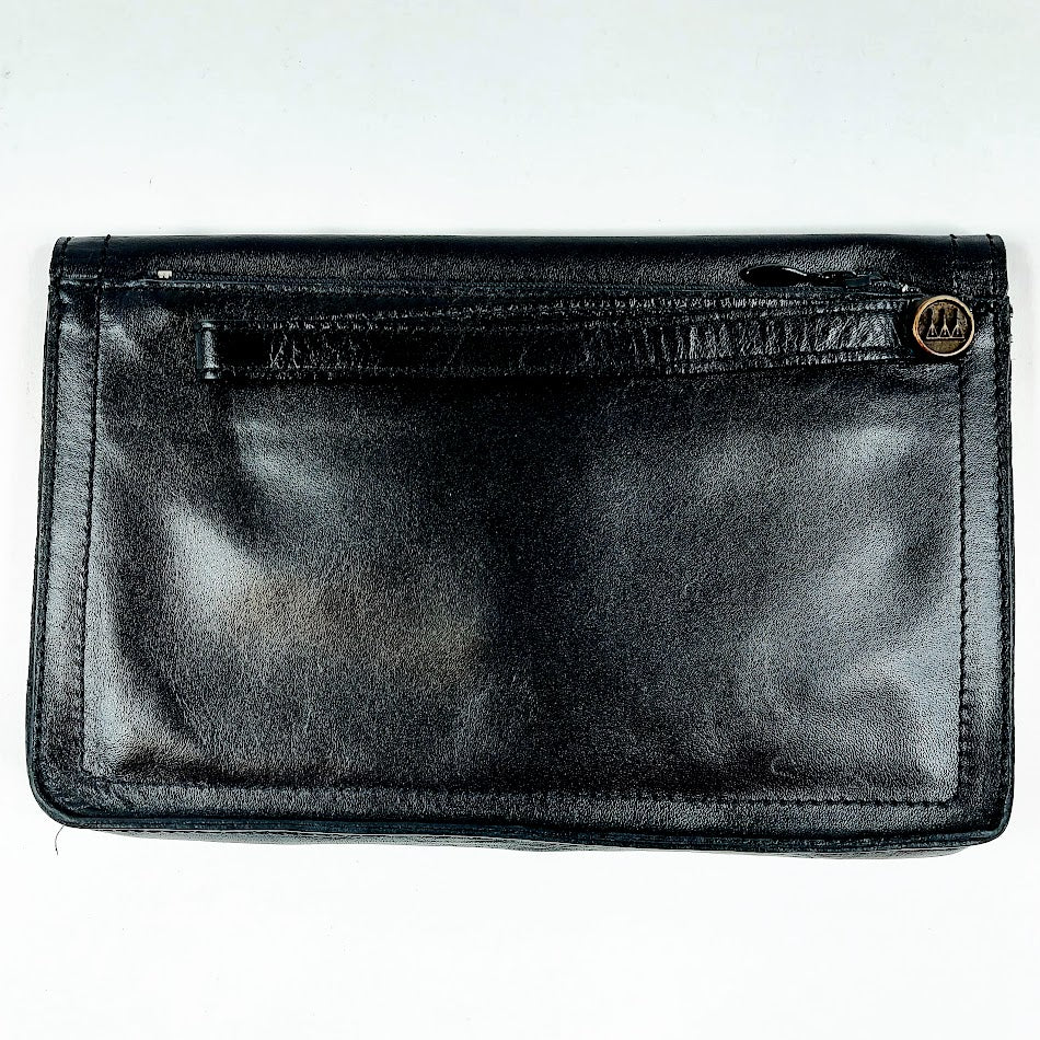 Three Bags vintage nahkalaukku rannehihnalla