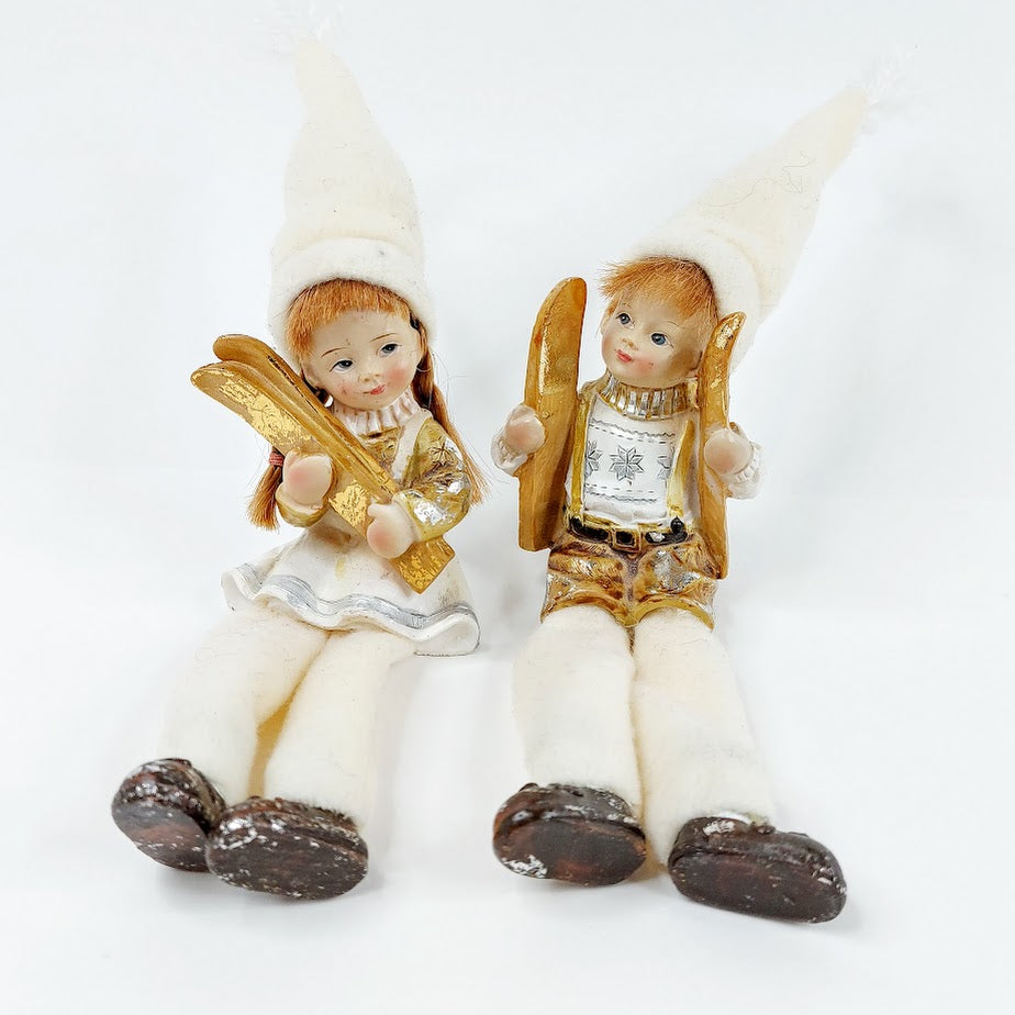 Tonttutyttö ja poika koristeet