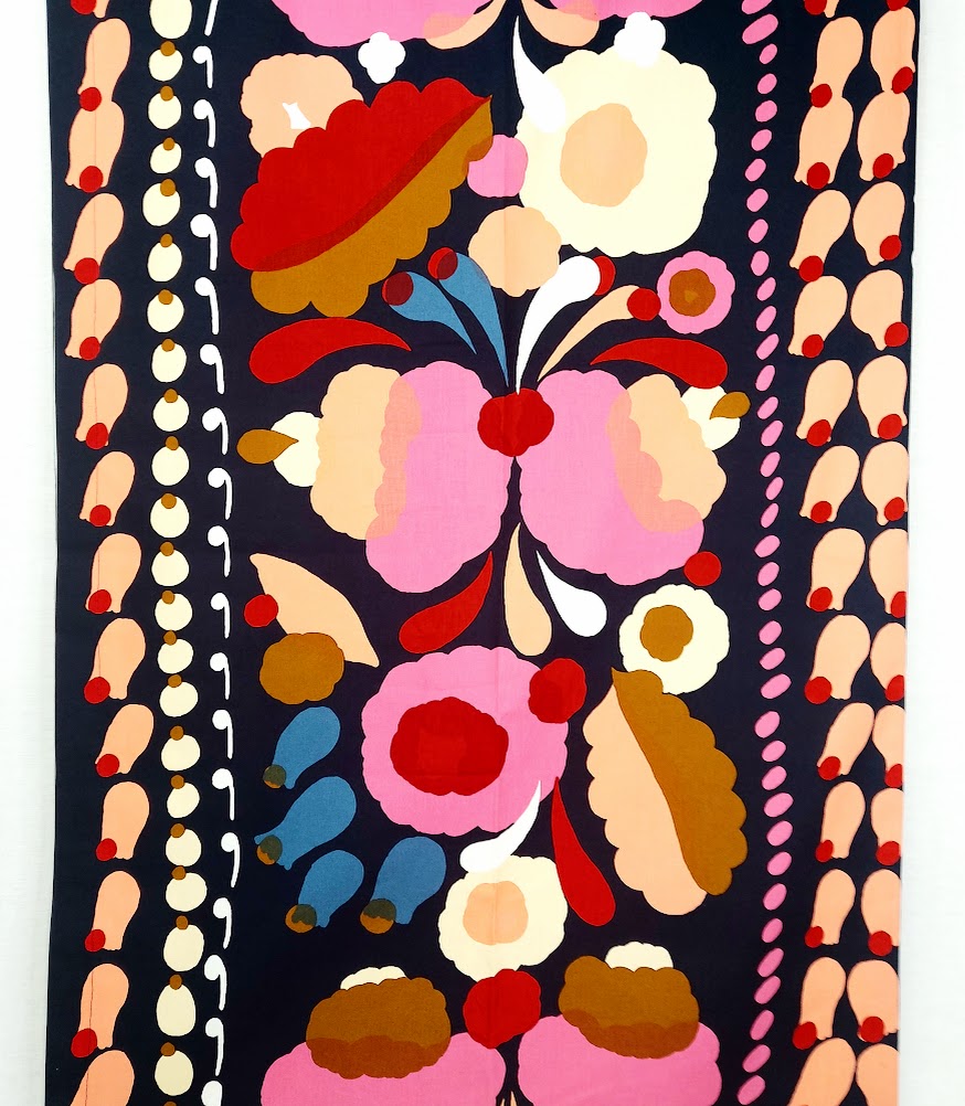 Verhot Marimekko Tuppura kankaasta 138x204 cm 2 kpl