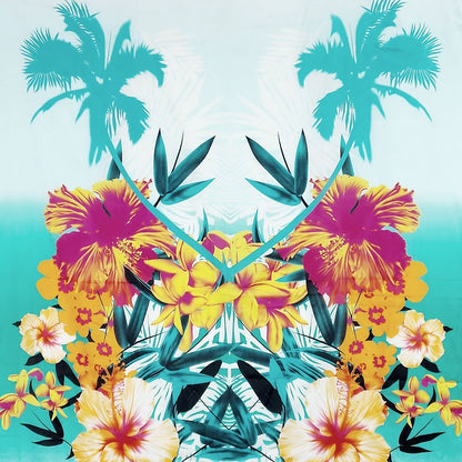 Kukkakuviollinen huivi 150 x 130 cm