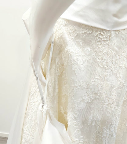 White Rose pitsihääpuku laahuksella koko 46
