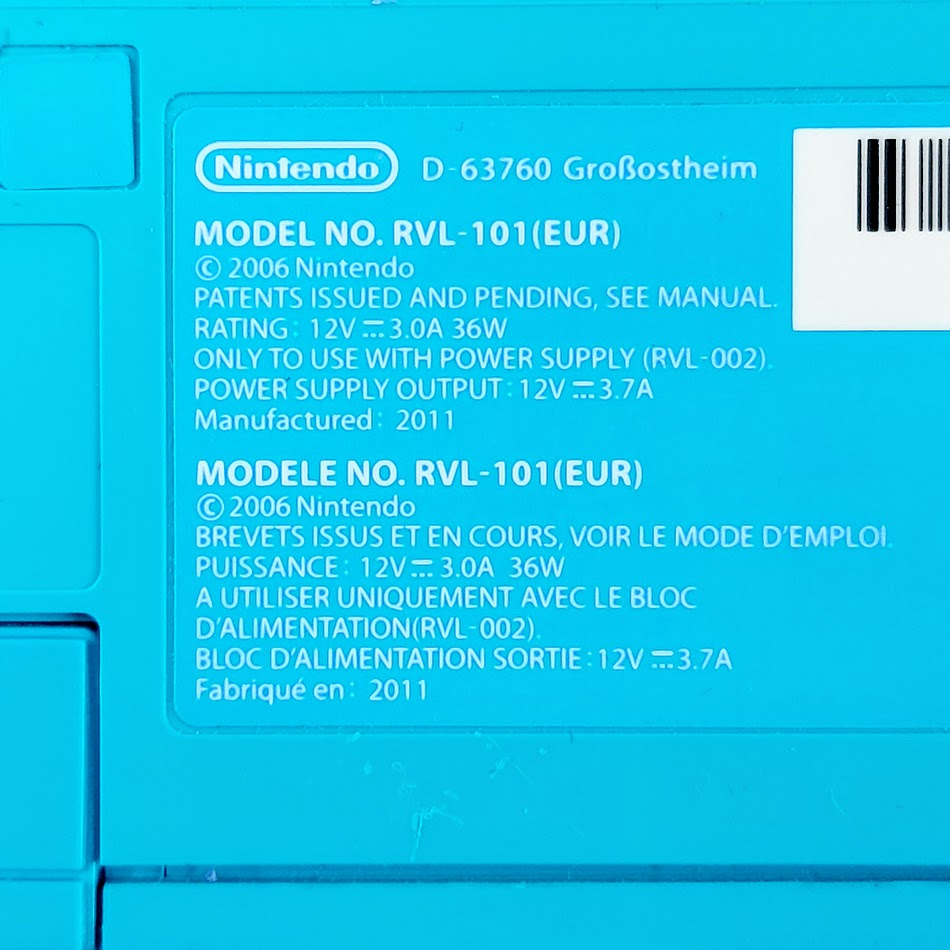 Nintendo Wii pelikonsoli vaaleansininen