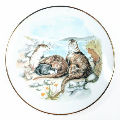 Wildlife of Britain Otters / Saukot koristelautanen