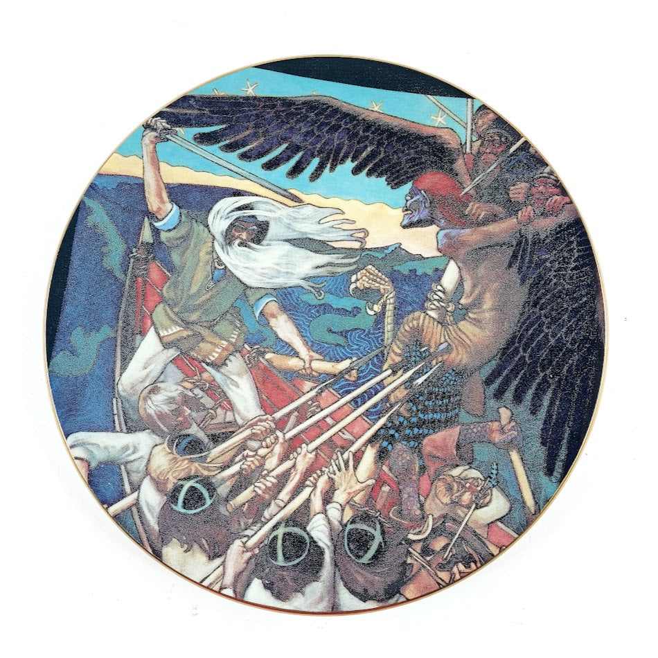 Arabia Kalevala 4 Sammon puolustus seinälautanen