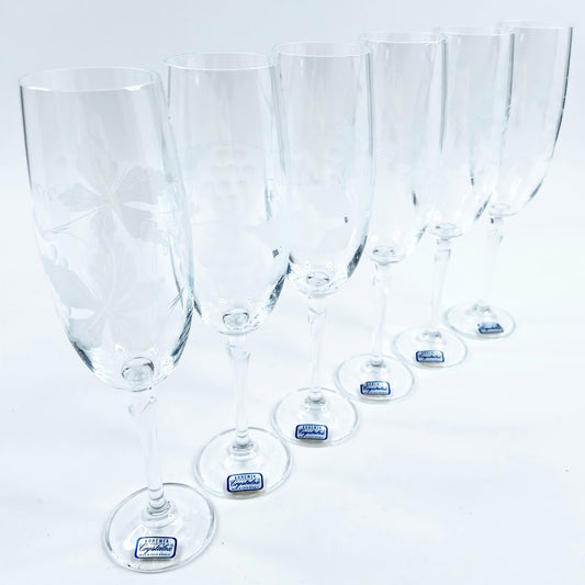 Bohemia Cristalline Crystalex Grapevine samppanjaviinilasi 6 kpl
