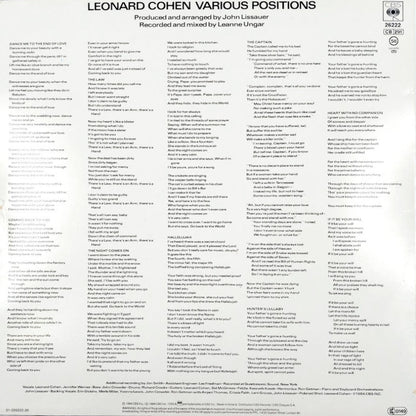 Leonard Cohen Various Positions-vinyyli