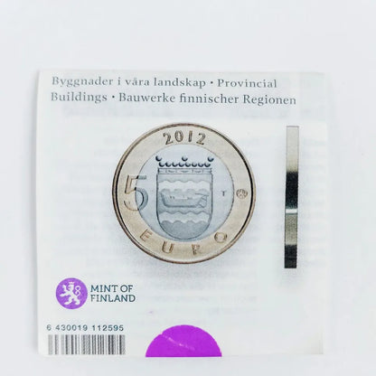 Maakuntien rakennukset 5 euron kolikko Uusimaa ( UNC )