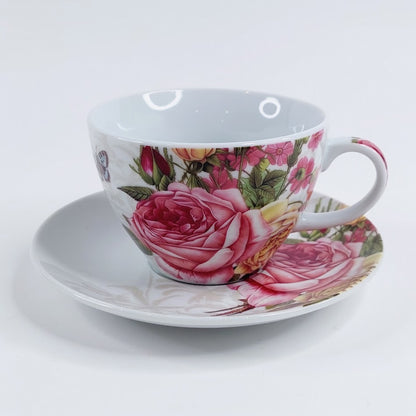 Paula Scaletta Jardin Rose kahvikuppi ja aluslautanen