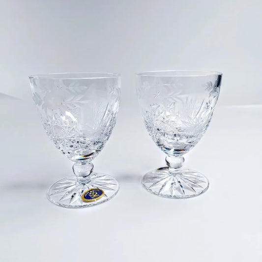 Vintage Poltar kristalli viinilasi 10 cm 2 kpl
